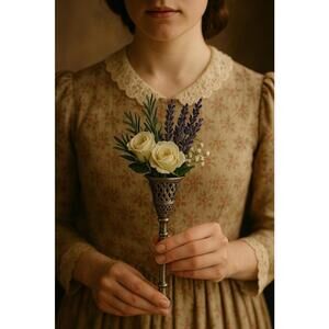 Vintage 1970s 2 Silver-plate & Gilt Brass Tussie Mussie Holders, 2.5x6.5”